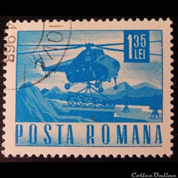 Roumanie 02355 Hélicoptère 1.35 Lei de 1968