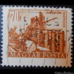 Hongrie 01088 Haut-fourneau Diosgyor à Budapest 70f de 1953