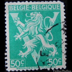 Belgique 00678 lion debout avec V 50c de 1944