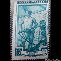 Italie 00578 Vénétie, le barreur 12 lires de 1950