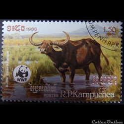 Cambodge 00698 Buffle d'Asie 1.50R de 1986