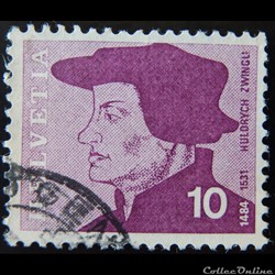 Suisse 00841 Huldrych Zwingli (1484-1531) réformateur 10cts de 1969