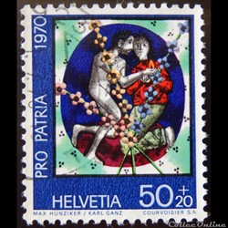 Suisse 00860 Adam et Eve 50+20cts de 1970