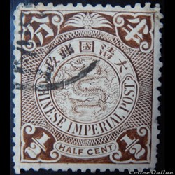 Chine impériale 00035 dragon 1/2cent de 1897