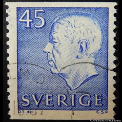 Suède 00567 roi Gustave VI Adolf 45öre de 1967