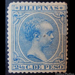 Philippines 00110 Alfonso XIII roi d'Espagne 2 4/8c de 1890