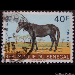 Sénégal 00343 cheval Mbayang 40F de 1971