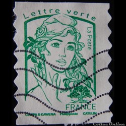 AA01215 Marianne de Ciappa et Kawena lettre verte de 2016