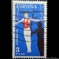 Espagne 00995 gymnastique, les anneaux 3Ptas de 1960