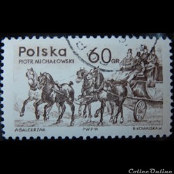 Pologne 01480 cocher postal de Piotr Michalowski 60Gr de 1965