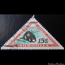 Mongolie 00152 Rat musqué 15 M de 1959