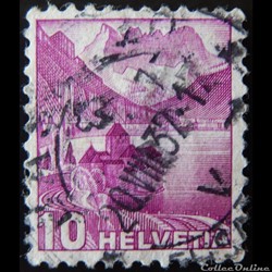 Suisse 00291 Château Chillon et dents du midi 10cts de 1936