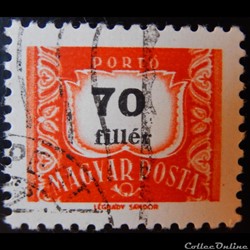 Hongrie T0230B chiffre 70f de 1965