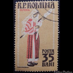 Roumanie 01595 Costume folklorique de Oltenia 35 Bani de 1958