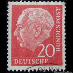 Allemagne RFA 00069 président Théodor Heuss 20pf de 1954