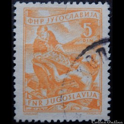 Yougoslavie 00590 pêcheurs 5 Din de 1952