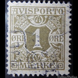 Danemark J0001 Avisporto 1ore de 1907