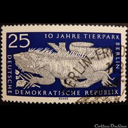 Allemagne RDA 00798 Iguane vert 25pf de 1965