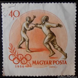Hongrie 01204 escrime 40f de 1956
