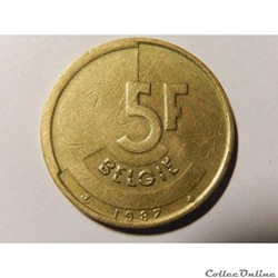 Belgique, 5 Francs 1987