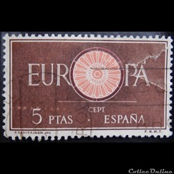 Espagne 00976 Europa CEPT 5Ptas de 1960