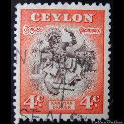 Ceylan 00280 danceur Kandyan 4c de 1950