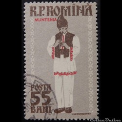 Roumanie 01602 Costume folklorique de Muntenia 55 Bani de 1958