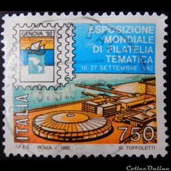 Italie 01938 exposition philatélique mondiale 750 lires de 1992