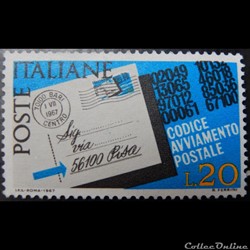 Italie 00977 Code postal 20 lires de 1967