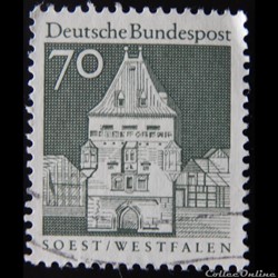 Allemagne RFA 00396 porte d'Osthofen, Soest/Westfalen 70pf de 1967