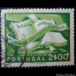 Portugal 00809 campagne nationale pour la littérature 2$00 de 1954