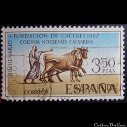 Espagne 01487 fondation de Caceres 3.50Ptas de 1967