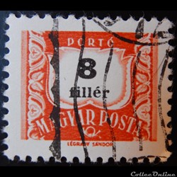 Hongrie T0218B chiffre 8f de 1965
