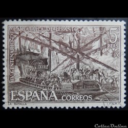 Espagne 01709 bataille de Lepanto 5Ptas de 1971