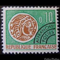 PO0123 Monnaie Gauloise préoblitéré 0.10F
