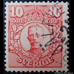 Suède 00059 roi Gustave V 10öre de 1910