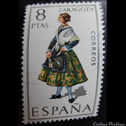 Espagne 01673 costume traditionnel de Zaragoza 8Ptas de 1971
