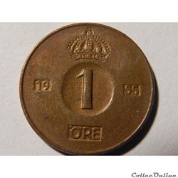 Suède, 1 öre de 1955