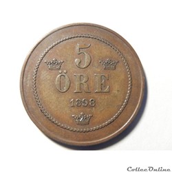 Suède, 5 öre de 1898