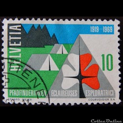 Suisse 00828 camp scout 10cts de 1969