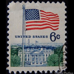 Etats Unis 00923 drapeau et maison blanche 8c de 1971