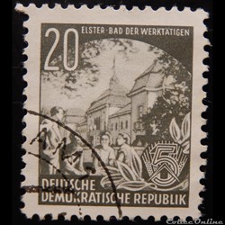 Allemagne RDA 00154A bain des travailleurs, Elster 20pf de 1953
