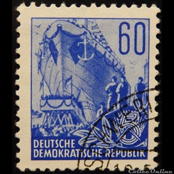 Allemagne RDA 00160 chantier naval 60pf de 1953