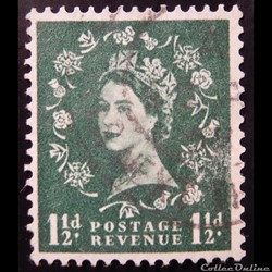 Royaume-Uni 00289 reine Elisabeth II 1 1/2d de 1955