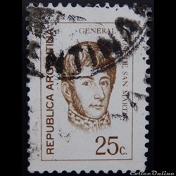 Argentine 00881 général José Francisco de San Martin 25c de 1971