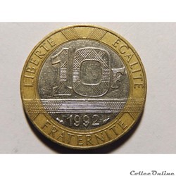 10 Francs Génie de la Bastille 1992