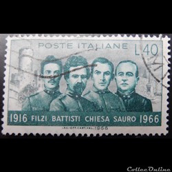 Italie 00958 Filzi, Battisti, Chiesa et Sauro 40 lires de 1966