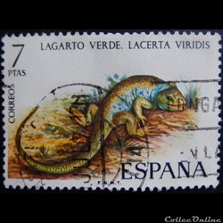 Espagne 01850 lézard vert 7Ptas de 1974