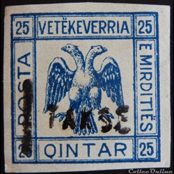 Albanie Mirditiës armoirie 25Q de 1921