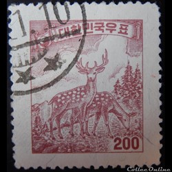 Corée du Sud 00194 Cerf Sika 200H de 1957